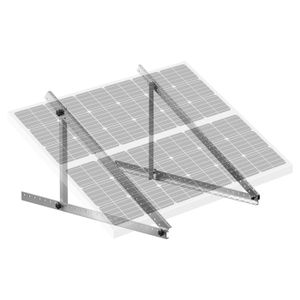 Kit De 8 Supports Z Pour Panneaux Solaires - Aluminium Anodisé - Réglable En Hauteur Et Inclinaison - Pour Camping-car, Van, Bateau, Toit