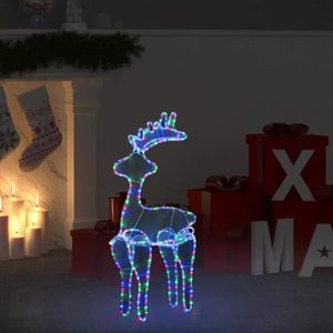 PERSONNAGES ET ANIMAUX Décoration de Noël de Renne-Ornement d'Extérieur-Lumière LED Multicolore-Nombre de LED 306-60 x 24 x 89 cm