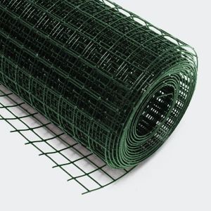 Lingjiushopping Grillage plastifie a mailles carrees 1 m x25 m,mailles 19 x 19 mm vert Hauteur 1 m