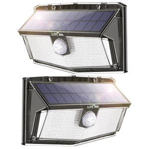 【Version Puissante】Mpow 2 Pack 102 LED Eclairage Solaire Extérieur Lampe  Solaire Etanche 1100 Lumens 3 Modes d'éclairage Détecte