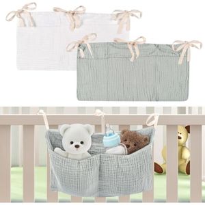 Lit en osier avec équipement pour bébé - beige