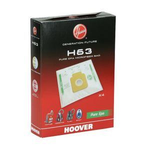 Hoover H63 Sacs, Originaux, en Microfibre, Pur EPA, système Anti-Odeur aux  Charbons Actifs, compatibles avec les Aspirateurs Brave, Capture, Flash