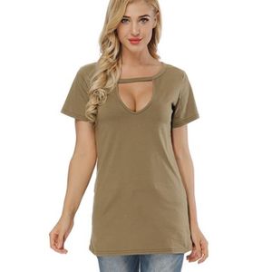 T-SHIRT T-Shirt Femme sexy de mode baggy T-shirt à col large T-shirt uni Tee shirt,Vert