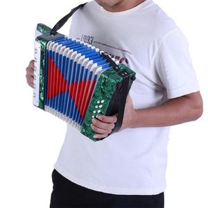 ACCORDÉON SURENHAP accordéon 17 touches Instrument de musique accordéon piano basse 17 touches 8 pour étudiants instruments concertina Vert