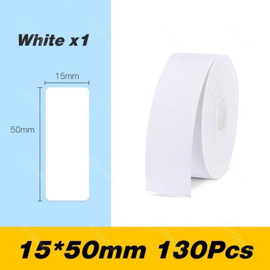 2 rouleaux d'étiquettes autocollantes 15 x 50 mm - coloris blanc, Papier  pour imprimantes thermiques