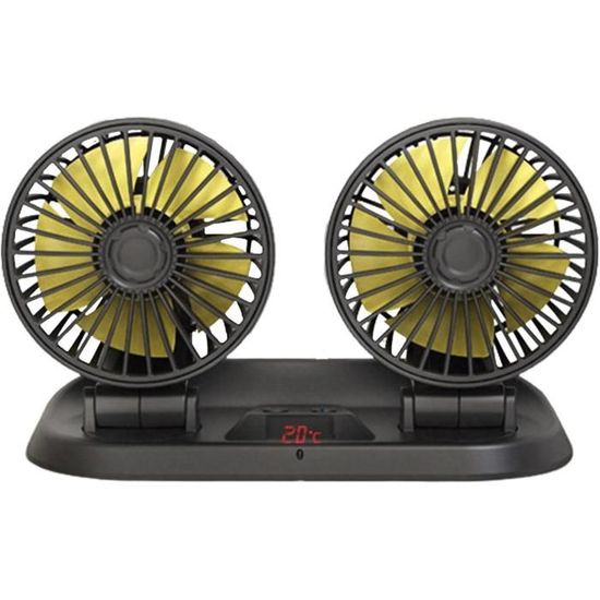 Ventilateur De Voiture USB 12V/24V - Montage Sur Appui-tête - 3 Vitesses, Rotation 360° - Ventilateur Arrière Puissant