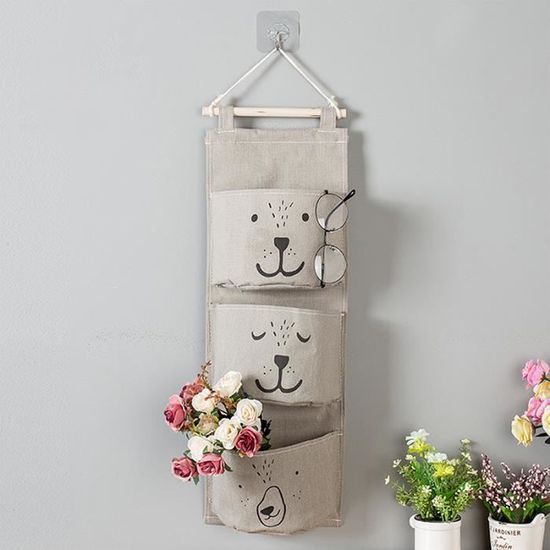 DOLASO 2 Pièces Sac Rangement Mural, Sac de Rangement Suspendu, Étagère Mural en Tissu
