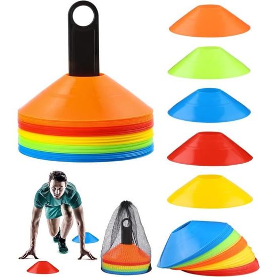 Lot De Plots De Marquage Pour Football – Disques D'entraînement Multicolores, En Plastique PE Souple, Pour Délimitation, Slalom, Exercices (couleurs Vives, Lot De 10 Ou 20)