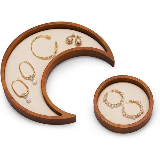 Plateau De Présentation De Bijoux En Bois Massif De 14X5.6X0