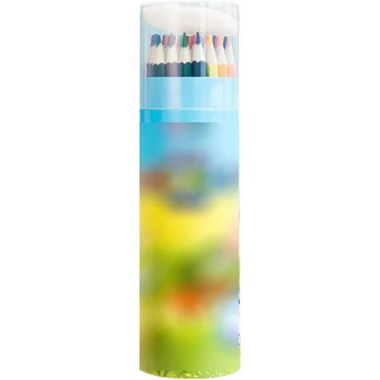 Lot De 24 Crayons De Couleur MARCO - Mines Incassables, Forme Hexagonale - Couleurs Vives - Pour Enfants Et Adultes - Pot Inclus