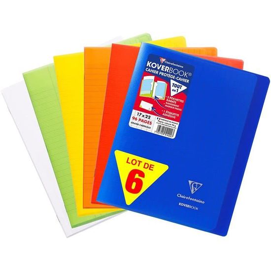 Fournitures Scolaires Durables Cahiers Clairefontaine 24x32cm - Lot De 10 - 48 Pages Grands Carreaux - Papier 90g Blanc Cahier 24x32