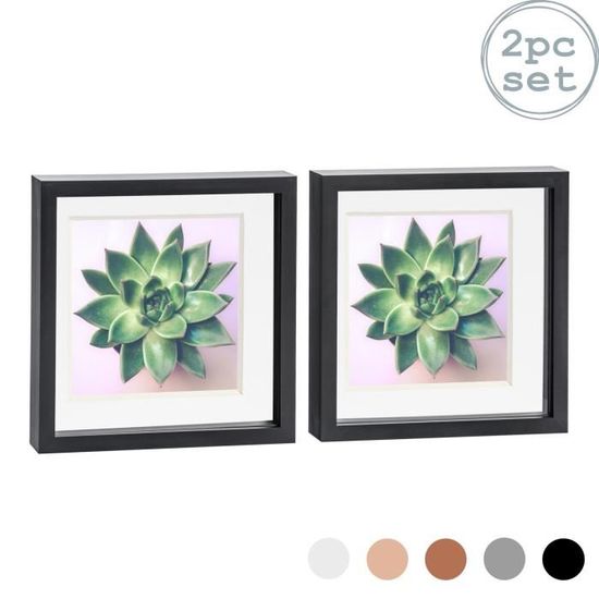 Cadre Vitrine (shadow Box) Avec Fente Supérieure - Dimensions 21.7x26.7 Cm, Intérieur 20x25 Cm, MDF Noir - 7