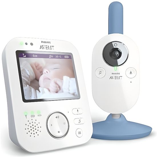 Ecoute-bébé vidéo numérique PHILIPS AVENT SCD845/26 - Portée 300m - Vision nocturne - Zoom x2