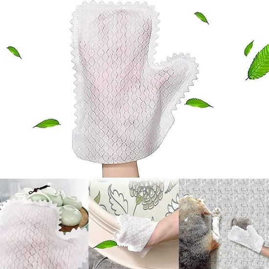 JIJK Lot de 2 gants de nettoyage non tissés en forme d'écailles de poisson,  gants de dépoussiérage sensibles, gants de dépoussiérage double face en  microfibre : : Cuisine et Maison