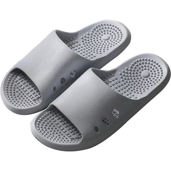 Tongs Massage Pour Homme – Noir Et Orange, Semelle EVA Souple, Tailles 44-45 | Sandales Décontractées Pour Plage, été, Intérieur - 8