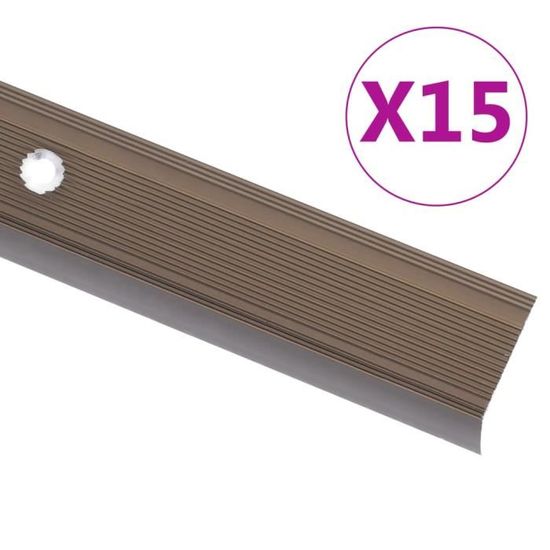 Nez de marche Forme en L 15 pcs Aluminium 100 cm Argenté - ESCALIER COMPLET - ESCALIER Nez de marche Forme en L 15 pcs Aluminium 100 cm Argenté - ESCALIER COMPLET - ESCALIER