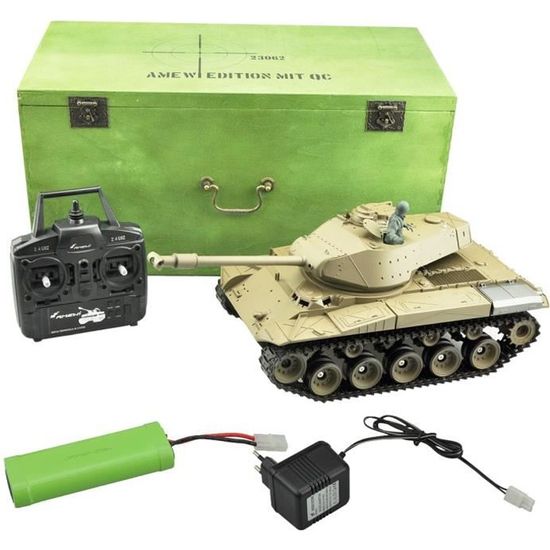 Tanque M41 A3 Walker Bulldog Heng Long 1:16 RC Con Disparo – Versión PRO 7.0, Engranajes De Metal, Cadenas Metálicas, 2.4GHz, Sonido Y Humo