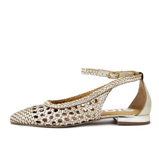 Ballerine top cuir tressé