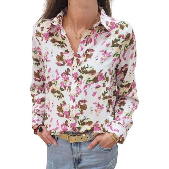 Chemisier Femme Marks & Spencer Rayé Blanc Rose - Taille 20, Manches Longues, Occasion Très Bon état