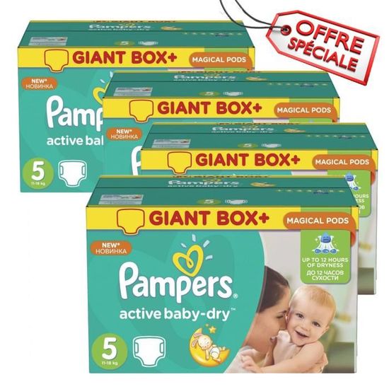 Pampers - 110 couches bébé Taille 5 active baby dry
