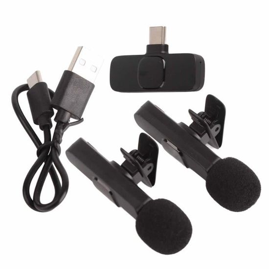 Microphone sans Fil 2 en 1 Micro Serre Tete sans Fil avec Convertisseur