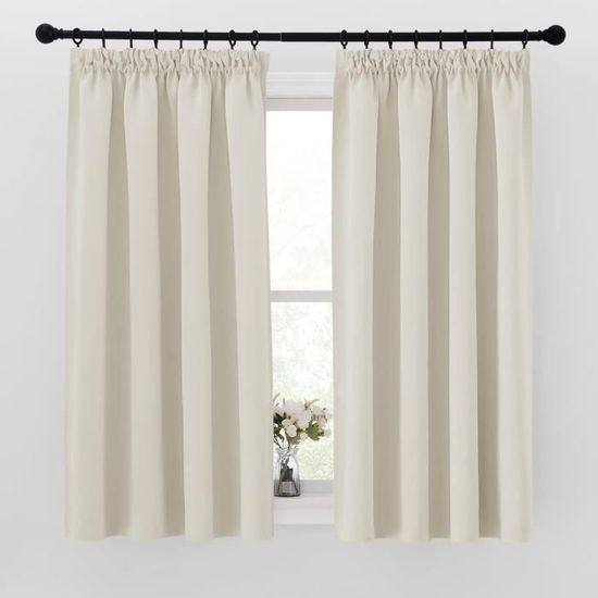 JCyh Rideau de Porte Thermiques sans Perçage H195 X L132 cm, Rideau Opaque à Œillets avec Bouton Magnétique, Beige JCyh Rideau de Porte Thermiques sans Perçage H195 X L132 cm, Rideau Opaque à Œillets avec Bouton Magnétique, Beige