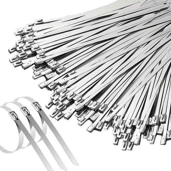 Attaches Câbles Inox Autobloquantes - Lot De 180 Pièces (4 Tailles) Pour Fixation Tuyaux, Câbles, Clôtures, Résistantes à La Corrosion
