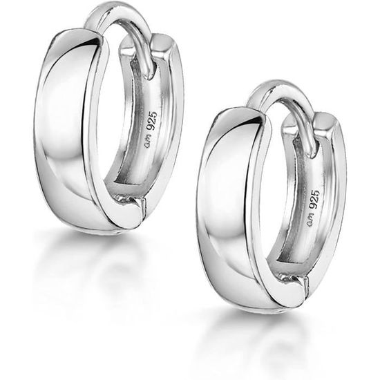 Amberta Dames 925 Sterling Zilveren Robuuste Hoepeloorbellen: Zilveren Robuuste Hoepeloorbellen 25 mm