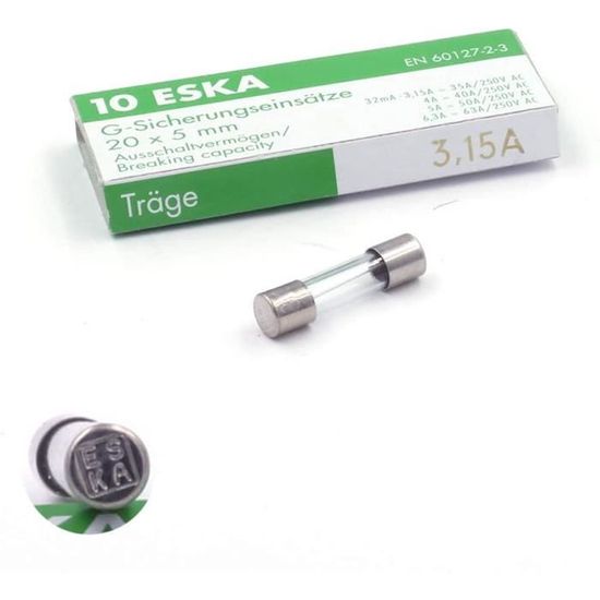 Fusible Céramique 5x20 - Temporisé (T) 160mA/250V (10 Fusibles - Foto 3