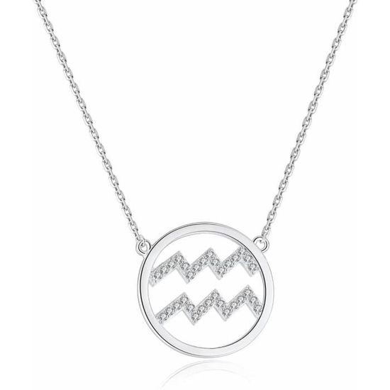 Pendentif Verseau Argent Sterling – Signe Astrologique – Médaille Zodiac – Neuf