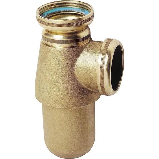 Siphon d'évier réglable en laiton Wirquin SL501C, laiton brut