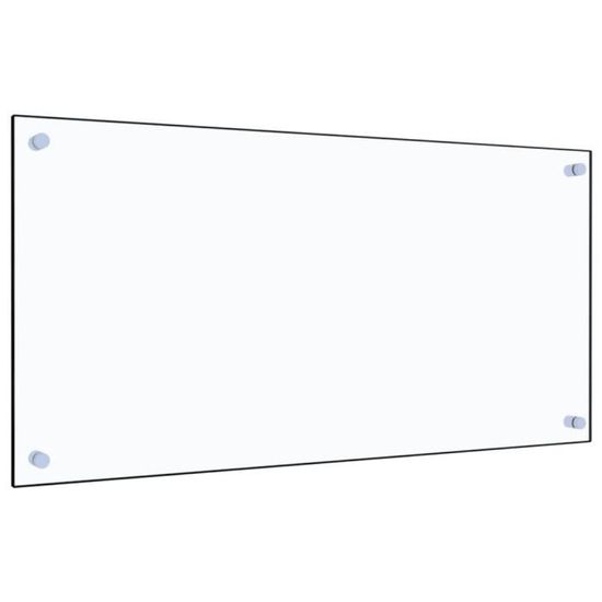 Dosseret De Cuisine En Verre Trempé Blanc - 70x60 Cm, épaisseur 6 Mm, Résistant à La Chaleur, Avec 4 Trous De Fixation - 7