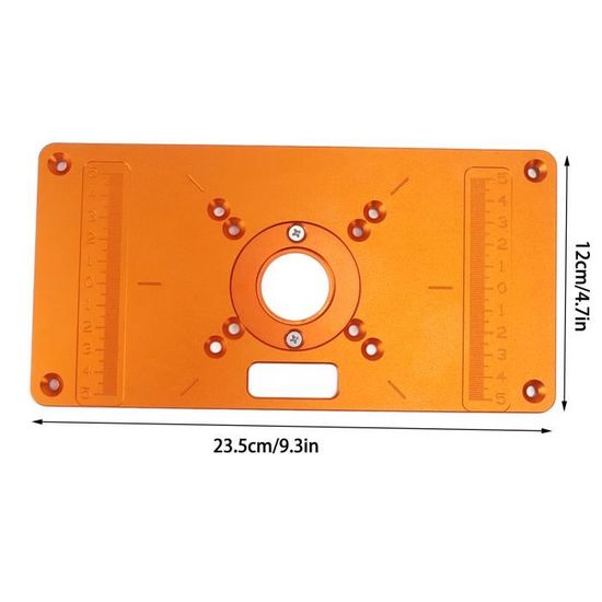 Plaque D'insertion Pour Table De Fraisage En Aluminium - 4 Anneaux D'insertion, échelles Cm/pouces, Coupe Et Rainurage Bois - 6