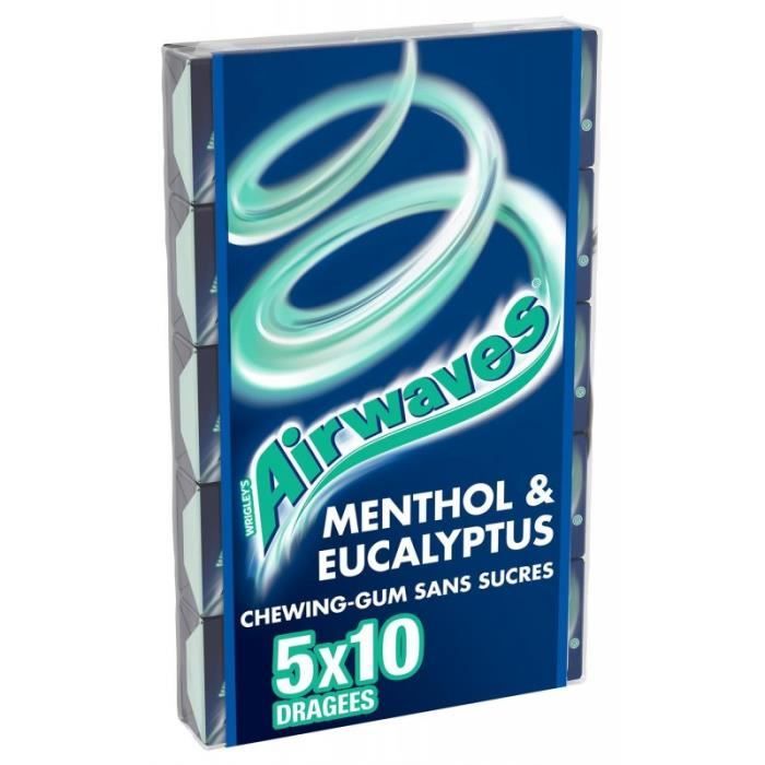AIRWAVES - Menthol Eucalyptus Dragées 70G - Lot De 4