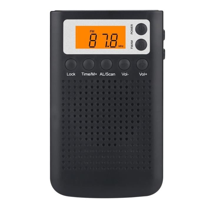 Radios portables,Mini récepteur de Radio de poche stéréo double bande AM-FM Portable avec horloge à - Type Blak-JPN-Regulations