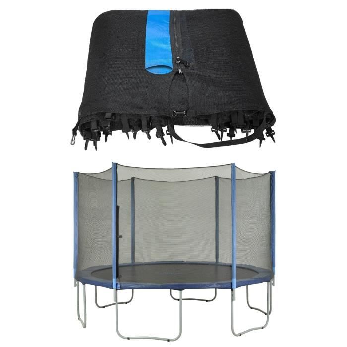 Filet de Sécurité de Remplacement pour Trampoline Rond 3.6 m - Bord Extérieur - 6 Poteaux Droits (poteaux non inclus)