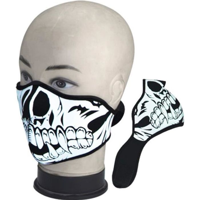 Masque Protection Demi Cagoule Neoprene Ghost Tete de mort Skull Taille unique réglable Airsoft Paintball Outdoor Ski Snow Surf Moto