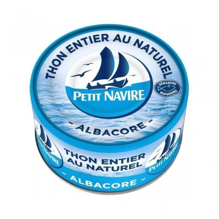 Petit Navire Thon Entier au Naturel Albacore 132g (lot de 5)