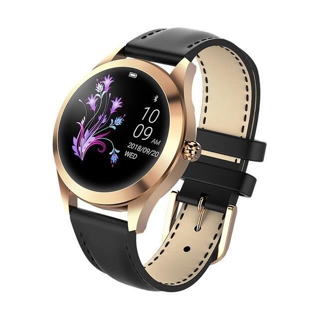 MELANDA femmes montre intelligente IP68 moniteur de fréquence cardiaque Message rappel d'appel podomètre calories S - Black - WL5858