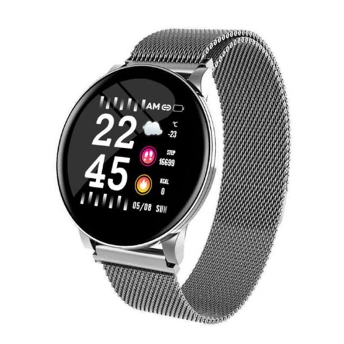 TROZUM wear fit montre intelligente W8 pour hommes pression artérielle fréquence cardiaque Fitness Tracker podomèt - Argent - WL2108