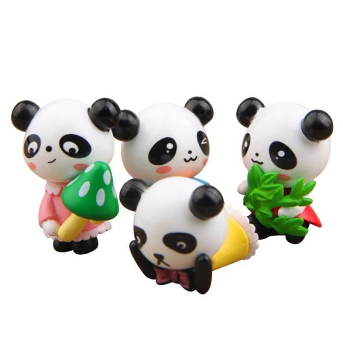 8 pièces ornement créatif dessin animé adorable panda en plastique jardin décor mousse Micro paysage STATUE - STATUETTE