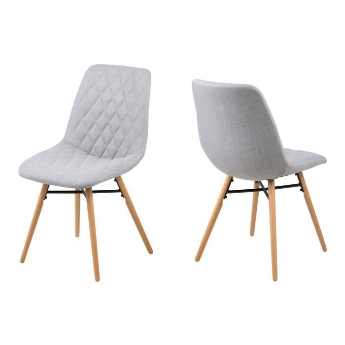 Chaise Fila Gris Clair / Chêne (Set de 2) Gris Clair,Chêne