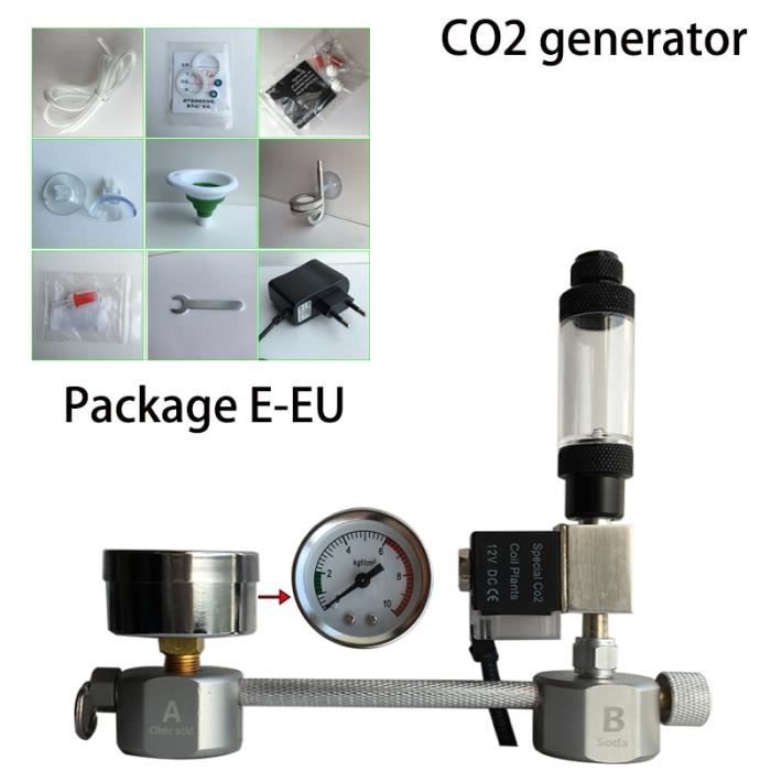 Aquarium,Aquarium système de régulateur de CO2 Kit générateur de diffuseur de co2 avec Valve, atomiseur à bulles - Type E-EU #B