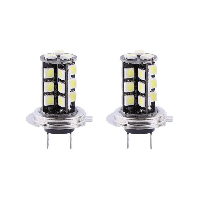 Qiilu Projecteur Phare de Travail Feux Antibrouillard 2x H7 Canbus Sans Erreur 27 SMD 5050 LED Lampe de Brouillard Super Lumineux