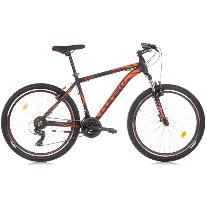 Vélo 26'' VTT Cadre Aluminium, Fourche Télescopique, 21 Vit Dérailleur Shimano, Poignées Gâchettes & Freins V-Brake