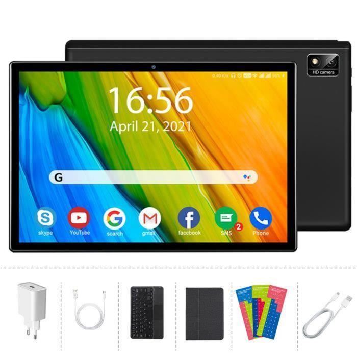 Tablette PC 2 en 1 Android 10 - 6Go RAM128Go ROM - Clavier tactile - 4G/WIFI - Noir