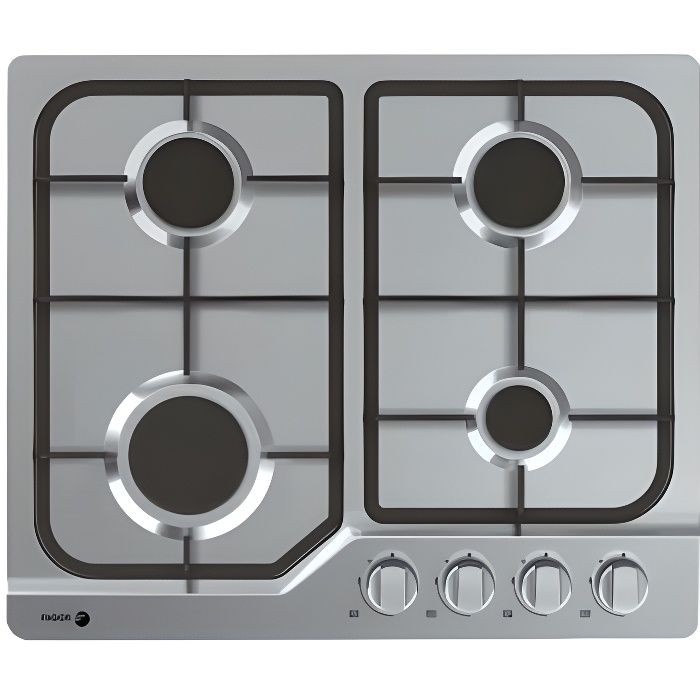 Plaque de cuisson Gaz inox 4 foyers - FAGOR - Gaz ville et bouteille - grilles en fonte