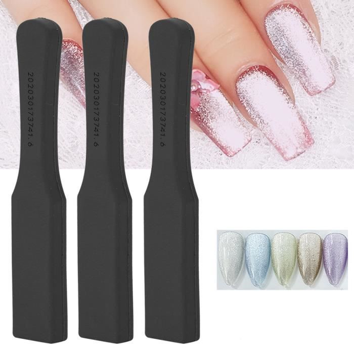 3 pcs Bâton magnétique portable de vernis à ongles bâton d'aimant de gel de vernis UV outil de manucure(Noir )-XIC