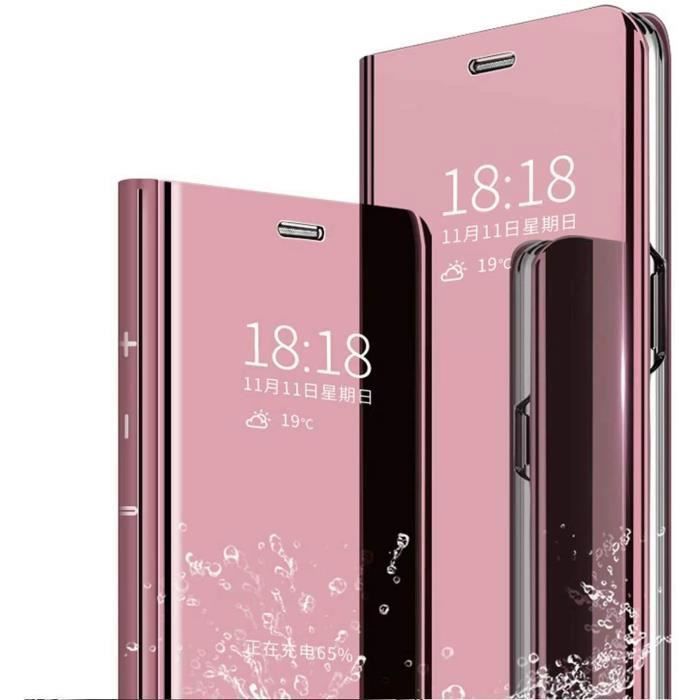 Coque Redmi Note 9 Pro,Etui en Cuir PU Portefeuille Housse pour Redmi Note 9 Pro,Plating Mirror Téléphone Portable CouverturV6041