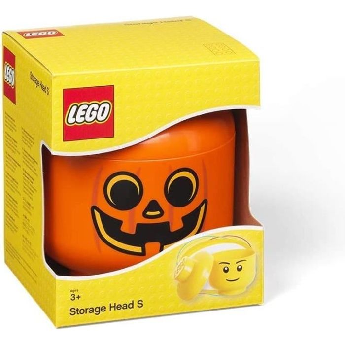 LEGO boîte de rangement tête de citrouille petite 16 x 18,5 cm orange
